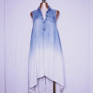 Chelsea and Theodore Denim High Low flowy dress Size Small